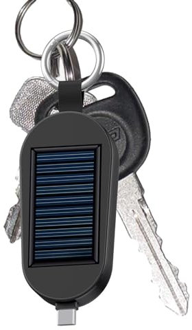Solar Charger - Type C Charger Pendent, Portable Solar powers Bank | Keychain Charger Solar Powered Bank with Type C, Wireless Charging powers Bank 3000mAh for Outdoor Cell Phone Camping