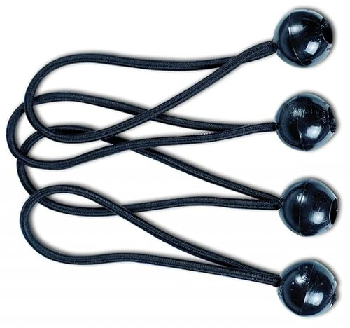 Black Ball Bungees, 4 Pack, 15cm or 23cm Lengths (6in / 15cm - 4 pack)