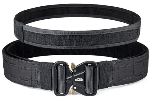 FREE SOLDIER Cinturone Tattico A Doppio Strato, Equipaggiata Con Cintura Interna, Progettata Con Chiusura Metallica e Morso Rapido a Incastro, Realizzata Con Tecnica Di Taglio Laser Pesante