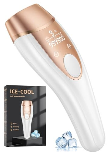 IPL Epilatore Luce Pulsata con Ghiaccio Funzione, 21J Epilatore a luce pulsata con 9 Livelli di Energia, Epilatore Laser per Donna,Viso, Ascelle, Corpo