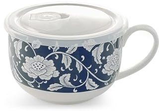 H&H, Set 3 Tazze colazione, Sakura, con coperchio, dotato di datario, in porcellana, decori assortiti, 860 cc