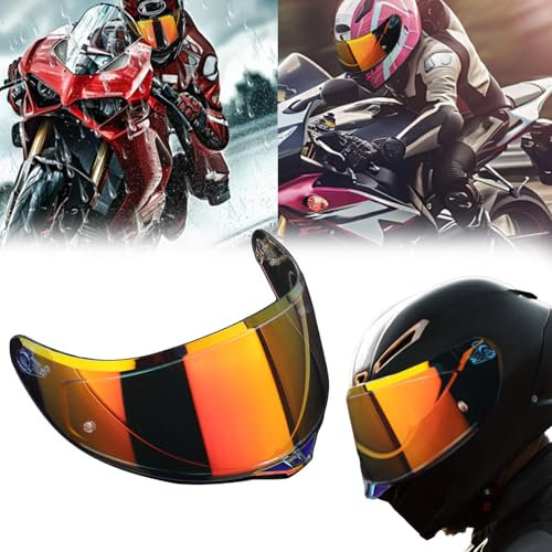 Mocoli Visiera Per Casco Agv K1 K3sv K5, Pellicola Di Ricambio Per Visiera Per Casco Da Moto Resistente Ai Raggi Uv Antiappannamento E Antigraffio Accessori Per Casco (Rosso Trasparente)