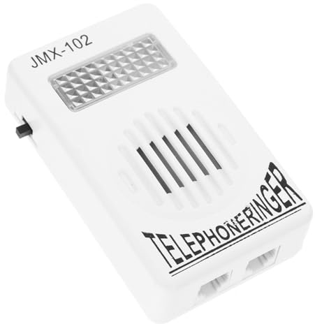 Amplificador de Timbre para Teléfono Fijo, Blanco, Pp Compacto | Aumento de Volumen para Líneas Fijas, Diseño Portátil, Compatible Teléfono Fijo