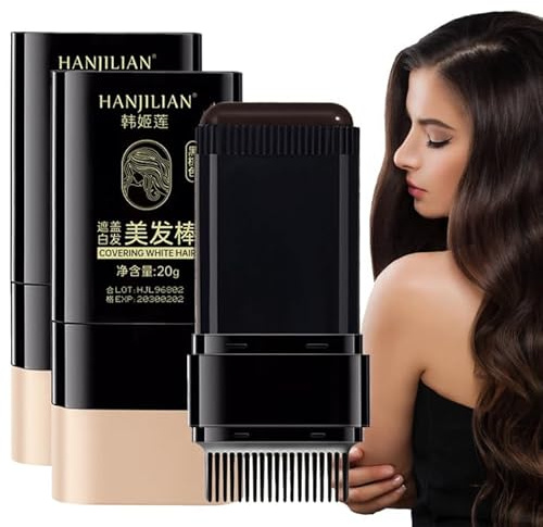 2 Stück Haarfärbestift, Ansatzpuder Dunkelbraun,Haaransatz Puder,Haaransatz Kaschieren,Haaransatz Kaschieren,Werkzeug Zur Grauhaarabdeckung für Damen und Herren(40g, Dark Brown)