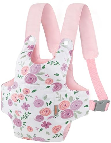 GAGAKU Mochila portamuñecas para muñeca, portabebés con Correas Ajustables de Juguete Accesorios, Roses