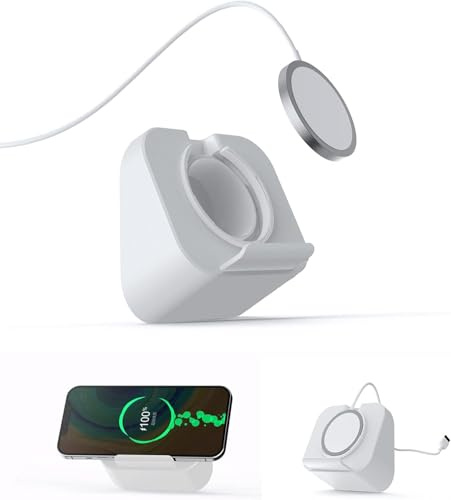 JiJia LeCo Support mural pour téléphone portable Magsafe compatible avec iPhone 12/12 Pro/13 Pro Max Accessoires Magsafe (chargeur non inclus) (blanc)
