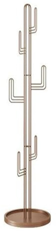 XXAD553TY Attaccapanni Autoportante Appendiabiti Indipendente con Base Rotonda Stabile a Forma di Cactus for Vestiti, Cappelli, Borse Attaccapanni da Terra(Gold)