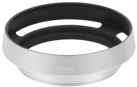 PATIKIL 58mm Lens Hood, Universal Metal Hollow Curved Screw-in Vented Lens Hoods for Fujifilm for Nikon for Pentax, Silver