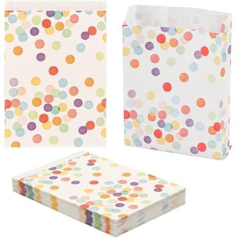 Kraftpapier Tüten Kindergeburtstag, 55 Stück Geschenktüten Klein Mitgebsel Tüten, Bunt Papiertüten Für Geschenk Tüte, 13x19x3.5 cm