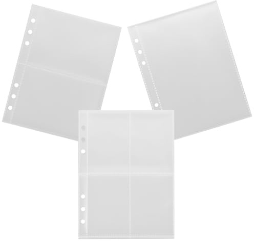 POPETPOP 3 Fotohefte mit 10 Seiten A5 Lose Blätter Postkartenhüllen aus Pp zum Schutz von Fotos und Postkarten Halbtransparente Klarsichthüllen für Sammelalben