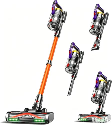 KIPMAX Aspirateur Balai sans Fil Hoover, 50KPa/70Mins/550W, Aspirateur Balai sans Fil Puissant, doté d'une Base de Chargement/Rangement et d'une Fonction d'aromathérapie, Aspirateur à Poils d'animaux