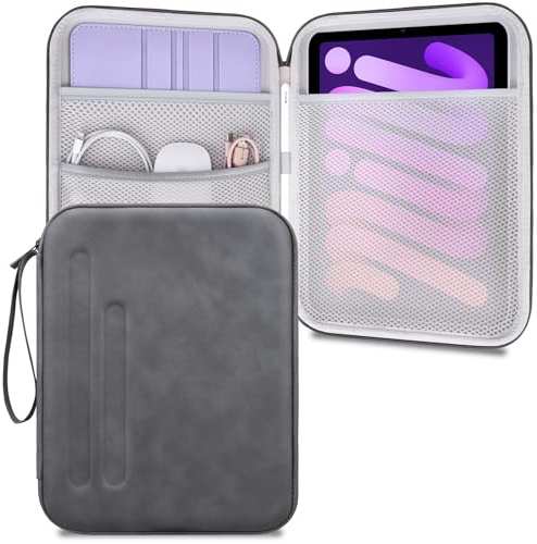 Lacdo iPad Mini 7 Tasche, iPad Mini Schutzhülle, Tablet Tasche für iPad Mini 7 (A17 Pro), iPad mini 6 5 4 3 2, Samsung Galaxy Tab A7 Lite/Tab A9 8.7 Zoll, Hartschalen-Schutzhülle für Tablet,Dunkelgrau