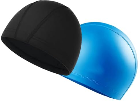 Gorro De Natación para Adultos | Gorro Elástico Transpirable Impermeable de 2 Piezas, De Baño - para Mujeres Hombres Niños Piscina Playa Senderismo Vacaciones Deportes