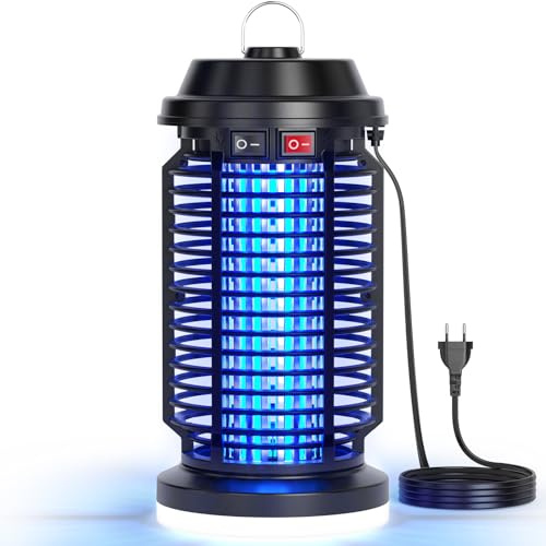 YISSVIC Lampara Antimosquitos Electrico Mata Mosquitos Electrico 4100V 15W UV Lámpara Antimosquitos IPX4 Impermeable para Interior y Exterior