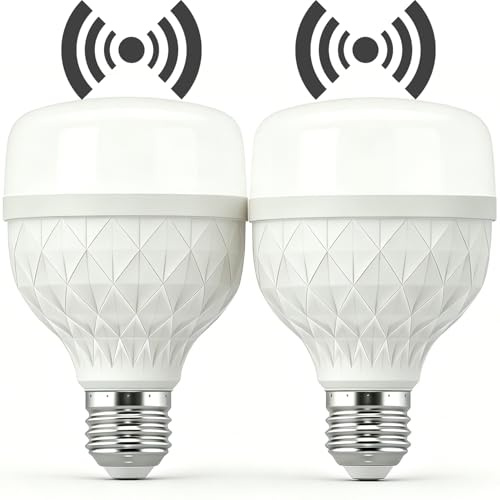 Vanpus E27 LED-Lampe mit Bewegungsmelder Radar 9W Warmweiß 2er-Set R80a | 2700K，Ø 8 cm， 30.000h Lebensdauer， Automatischer Lichtschalter ， CRI > 90, UV-frei & insektenfreundlich