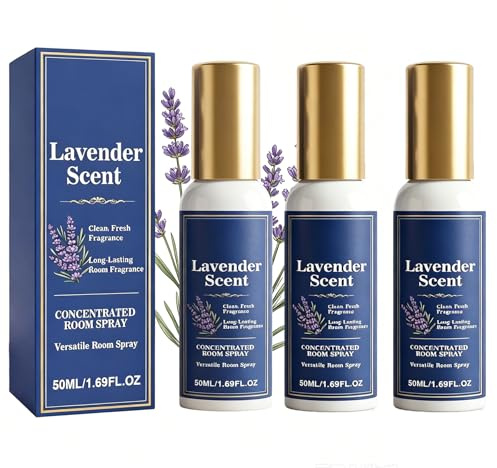 3 Pezzi Spray Concentrato per Ambienti, Spray Purificatore d'Aria, Deodorante al Profumo di Lavanda, Elimina Odori, Fragranza Fresca e Pulita a Lunga Durata, Sicuro per Bambini e Animali