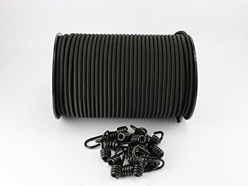 8mm Expanderseil schwarz 30m 10 Spiralhaken Gummiseil Planenseil Haken by monoflex