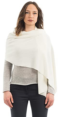 DALLE PIANE CASHMERE Stola Donna Misto Cashmere Lana - Bianco