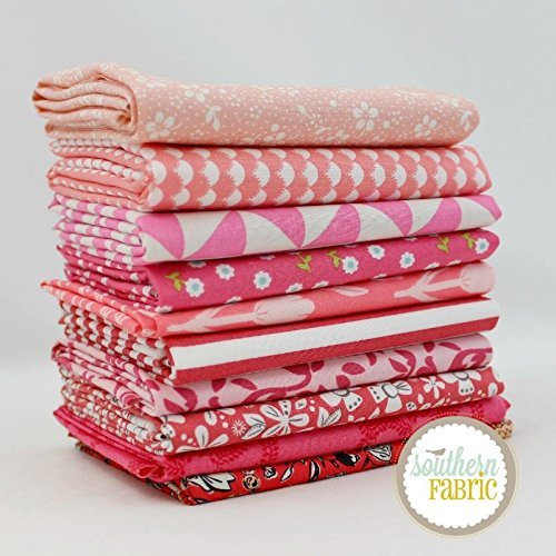 Patchwork-Stoffpaket (10 Stück) – gemischte Designer – Southern Fabric 22,86 cm x 109,22 cm DIY Quilt-Stoff