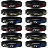 Inkstone (12-pack Soccer Motivational Silicone Bracelets - Wholesale Bulk Soccer Jewelry, Sports Gifts, Party Favors and Supplies, Soccer Bracelet For Boys