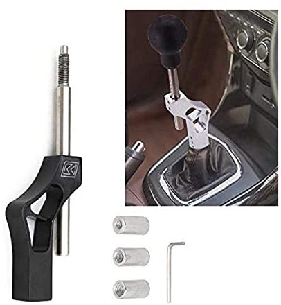 SKUNTUGUANG Estensione per leva del cambio, asta regolabile, per auto,Asta di prolunga in lega di alluminio regolabile in altezza con pomello del cambio manuale (nero)