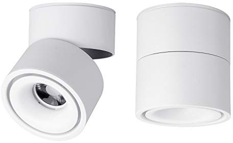 Vrnzau LED Ceiling Spotlight - Wall Light 360°Adjustable Ceiling Downlight COB Lighting LED Wall Lamp or Spot Light Cool White 6000K / Warm White 3000K (White, 3000K（Warm Light）)