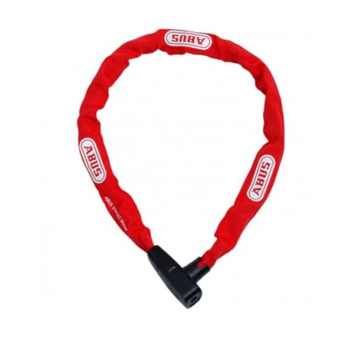 ABUS Kettenschloss CityChain 6800 - Fahrradschloss aus gehärtetem Stahl - mit Textilschlauch und praktischem Wendeschlüssel - ABUS-Sicherheitslevel 5 - 85 cm - Rot