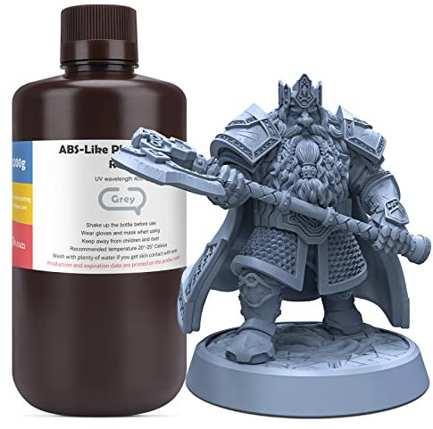 ELEGOO 405nm ABS-Like Resin, LCD UV Rapid Resin für LCD/DLP 3D Drucker Photopolymer 1000g Grau