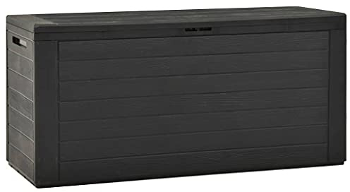 homiuse Gartenbox Anthrazit Auflagenbox Aufbewahrungsbox Aufbewahrungstruhe Gartentruhe Kissenbox Garten Wasserdicht Kissenbox Outdoor Wasserdicht Abschließbar Innen und Außenbereich 116x44x55 cm