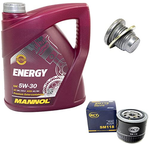 Motoröl Set 5W30 4 Liter + Ölfilter SM118 + Ölablassschraube 101250