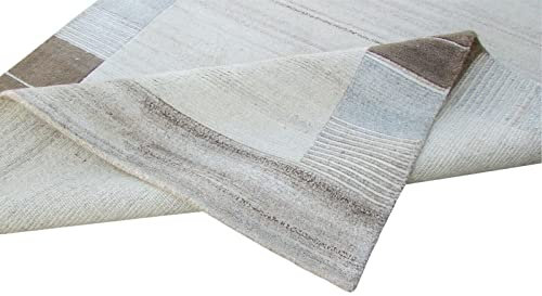 Nepal Teppich Handgeknüpft Beige Grau 100% Wolle Orientteppich 165x227 cm N-94