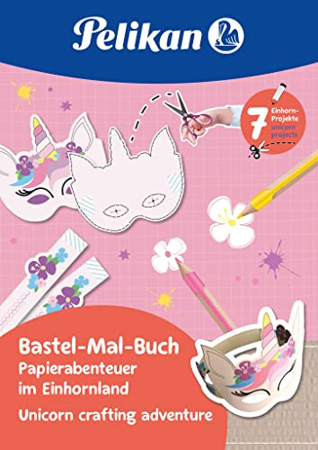 Pelikan Bastel-Mal-Buch mit 7 Bastelprojekten für 5-7 Jährige, Thema: Einhornland, 1 Stück