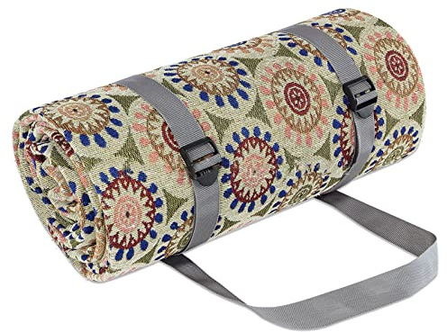 LumiSyne Picknickdecke, Tragbare Mit Tragegriff, Boho Geometrisch Muster, Wasserdicht Sandfrei Stranddecke, Strandmatte, Campingdecke, Outdoor Teppich Für Reisen Terrasse Garten Park, 145 x 200cm