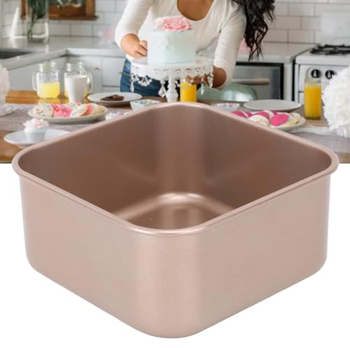 Plat de Cuisson, Moule à Gâteau Carré Profond Doré, Plat de Cuisson Empilable Anti-adhésif, Plateau de Four à Pizza, Plat de Cuisson Polyvalent Anti-bâton pour Barbecue(Très grand 20x9x24cm)
