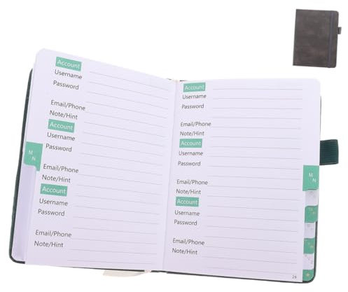 Tofficu Praktisches Passwortbuch 210x150mm Kleines Adressbuch Notizbuch Mit Riemen Pu Leder Tragbarer Passwort Organizer Für Büro Und Alltag