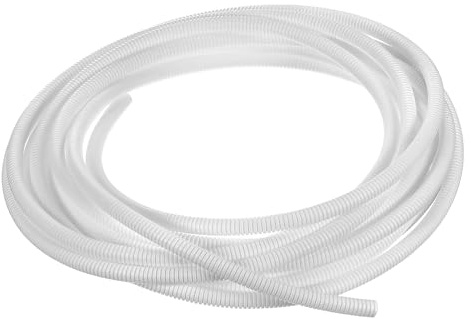 sourcing map 1/4 Inch x 16.5 Ft Split Wire Loom Tubing, Guard Convoluted Flex, Protective Split Cable Conduit, Flexible Wire Protector Tubing, Electrical Cord Cover, White