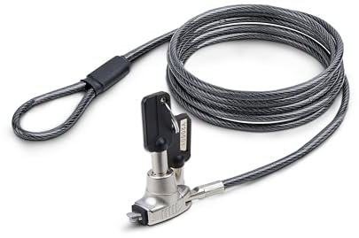 StarTech.com Slim Lock Noble Wedge Slot Compatible, 6.6ft (2m) Locking Cable, Desk Anti-Theft Security For Laptop/Notebook