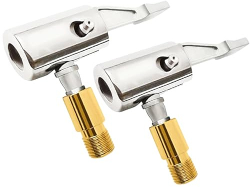 Bkemkri 2 Stück Autoventil Adapter, Auto Luftpumpen Clip Reifen Air Chucks, Reifenfüller Luftfutter Luftpumpe Adapter, Reifen Luftfutter mit Clip-Adapter, Tragbare Tubeless Ventil Ventilverlängerung