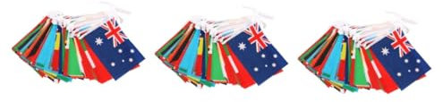 OFFSCH 3 Stücke String Welt Flaggen String Flagge Hängen Dekorative Für Garten Schule Klassenzimmer Sticks