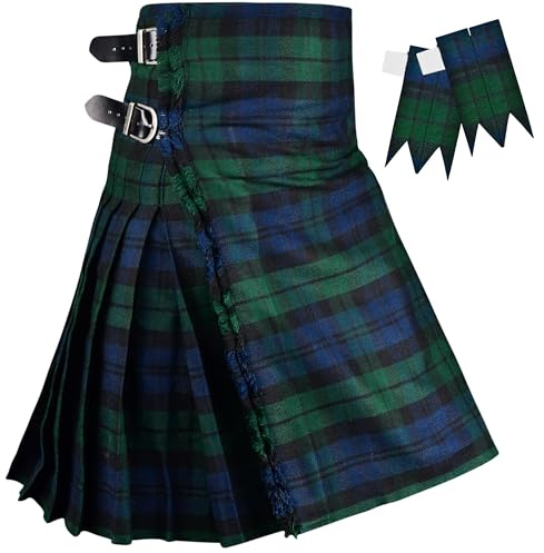 H Highland Redstone Kilt écossais Traditionnel pour Homme - 4,5 m - 473 g - Kilt en Laine Acrylique de qualité supérieure