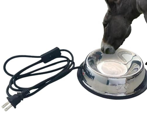 Bol de nourriture chauffé pour animaux de compagnie, bol d'eau chauffé pour animaux de compagnie en plein air,Plat d'arrosage sans gel en acier inoxydable - Plat d'arrosage sans gel, bol chauffant à c
