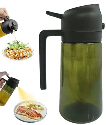 HWHIEUAIK Kitchen Maiden 2 in 1 Oil Dispenser, New Kitchenmaiden 2 In 1 Oil Sprayer for Cooking，Olive Oil Dispenser Bottle Spray And Pour for Air Fryer, Salad, Frying, BBQ