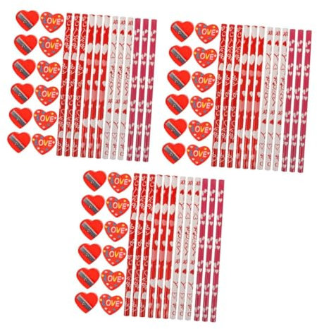 DIYEAH 3 Sätze Valentinstag Bleistift Briefpapierset Zum Valentinstag Bleistiftspitzer Für Party Bleistift Anspitzer Bleistiftanspitzer Thanksgiving-bleistifte Für 60 Stück * 3