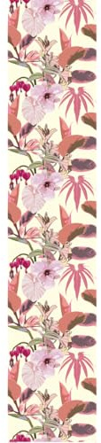 Ambiance Sticker Papier Peint Intissé Pré-encollé Rouleau Wallpaper Tropical Orchidées Fleurs et Feuilles Exotiques Adhésif Décorative - 1 Roulle de H300 x L60 cm
