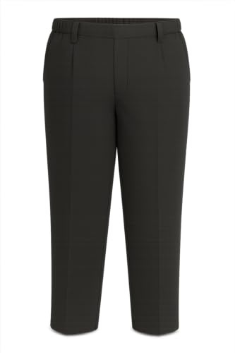 Deck and Beach Boys Plus Size School Trousers – Sturdy Fit with Elastic Waist & Clip Fastening – Comfortable Uniform Pants with Shorter Leg – Black or Grey (UK, Age, 15 Years, 16 Years, Plus, Black)