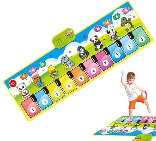 Vesidoloy Tappeto Pianoforte,Tappeto Musicale Primi Passi - Coperta Musicale Educativa con Modalità Strumenti Multipli per Bambini, Giocattolo Elettronico Interattivo