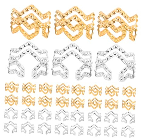 PLAFOPE 100 Stück Teiliges Dreadlocks Haar Schmuck aus Leichtem Goldene und Silberne Haar Manschetten für Zöpfe und Dreadlocks Vielseitig als Haarperlen und Schmuck für Frauen und Männer