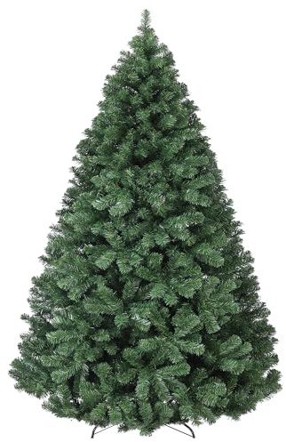 Garvee 140 cm Künstlicher Weihnachtsbaum, PVC Tannenbaum mit 380 grünen Spitzen Ø 92 cm Kunstbaum Weihnachten mit Metallständer& Klapp-Schirmsystem für Familientreffen, Büro und Flure