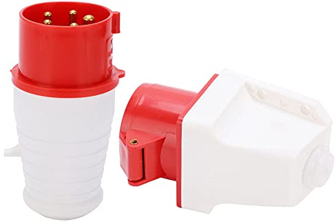 Acouto - Toma de montaje industrial (16 A, 5 pines, trifásico, IP44 220380 V/240415 V, 3P + N + E, industria, apto para terminal, enchufe industrial, pared, trifásico, 5 pines, 16 A)