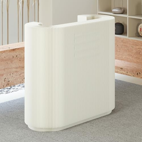 Koncey Faltbar Empfangstheke Messetheke Empfangstresen Tragbar 125 x 43,5 x 108 cm Rezeptionstheke mit 2 Verstellbaren Einlegeböden, Rezeptionstisch(Schwarz)